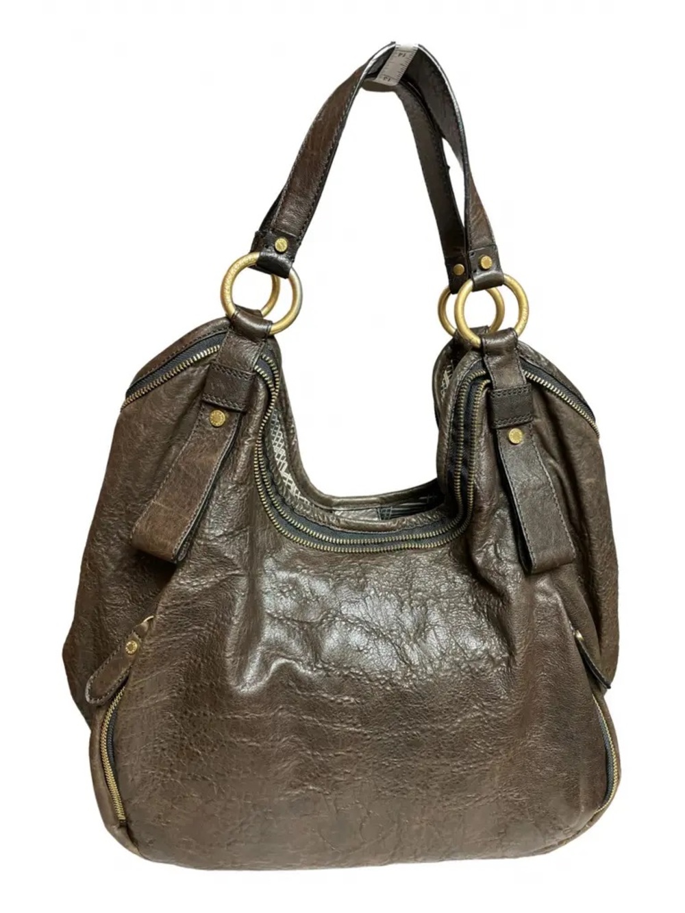 BCBG Max Azria leather handbag gold-tone hardware Large gorgeous Hobo